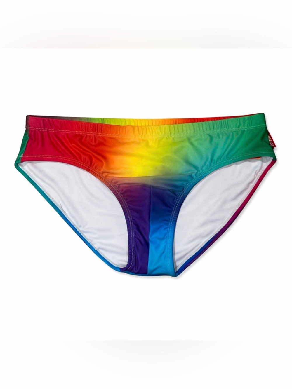 Estevez L Esteve Swim Brief Men's low rise drawstring large pride rainbow